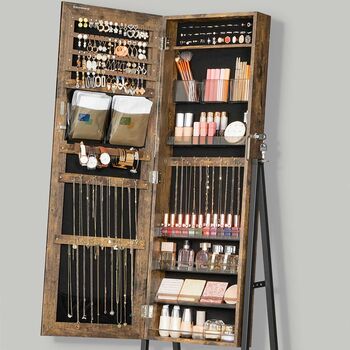 Floor Standing Jewelry Cabinet With Full Length Mirror, 8 of 10