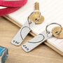 Couples Gift One Heart Pair Of Personalised Keyrings, thumbnail 5 of 5