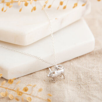 Sterling Silver Pig Necklace, 3 of 4