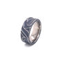 Personalised Titanium Ring With Carved Wave Detail, thumbnail 3 of 8