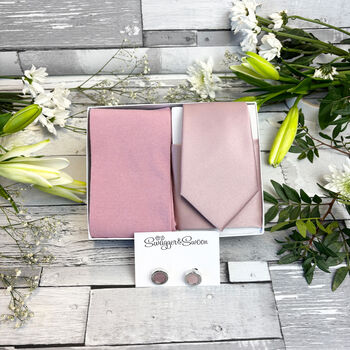 Suede Pink Wedding Tie Set, 10 of 10