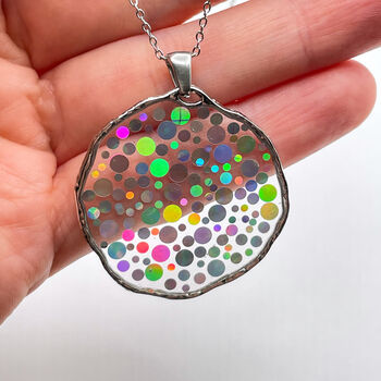Festive Disco Necklace With Silver Sparkles In Medium Size, 5 of 11