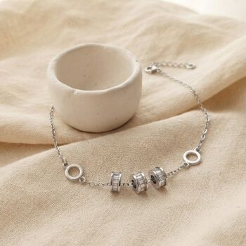 Baguette Diamond Bracelet Silver, 5 of 7