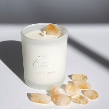November Birthstone Citrine Crystal Candle, 4 of 6