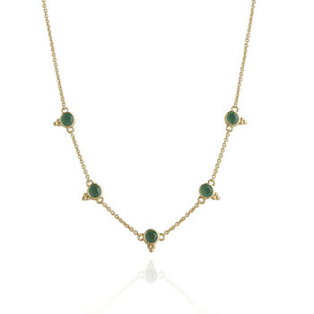 Gemstone Cleopatra Necklace Gold Plated Sterling Silver, 6 of 12