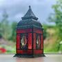 Tall Handmade Indian Red Lantern, thumbnail 1 of 3
