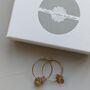 Gold Love Charm Rose Quartz Hoop Earrings, thumbnail 4 of 6