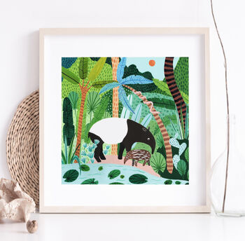 Jungle Malayan Tapirs Art Print, 2 of 6