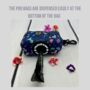 Navy And Pink Floral Dog Poo Bag Holder, thumbnail 4 of 4