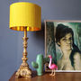 Mustard Silk Lampshades With Copper Or Gold Lining, thumbnail 2 of 5