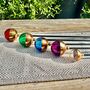 Set Of Five Colourful Glass And Copper Garden Sculptures, thumbnail 9 of 11
