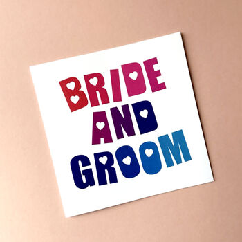 Bride And Groom Wedding Card, 2 of 2