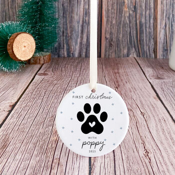 Personalised Pet First Christmas Ceramic Ornament, 6 of 7
