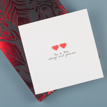 Lgbt Handmade 'You And Me Always And Forever' Card Red, 2 of 7