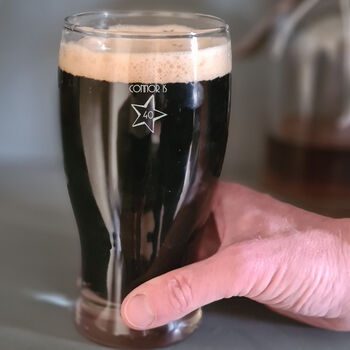 Personalised 40th Birthday Gift Star Pint Glass, 4 of 6