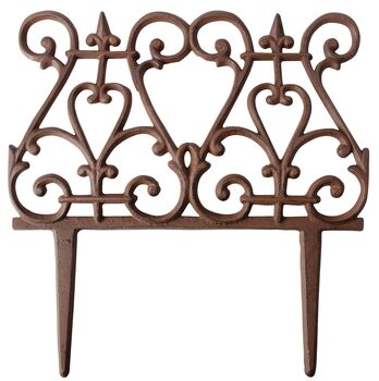 Ornate Cast Iron Garden Lawn Edging Panel 27 X 26.5cm, 2 of 4