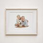 Anniversary Family Portrait Gift – Hand Drawn Watercolor Art Print, thumbnail 5 of 10