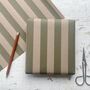 Olive Green Wide Stripe Pattern Fibre 450 X 320mm Size Wrapping Paper Sheet, thumbnail 1 of 5