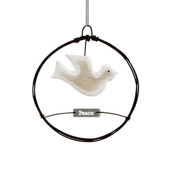 Small Rusty Wire Wreath With Dove Of Peace, 2 of 2