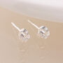 Sterling Silver Love Knot Micro Stud Earrings, thumbnail 5 of 6