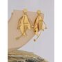 Monaco D’or Gold Vintage Flower Blossom Gala Drop Earrings, thumbnail 3 of 5