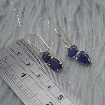 Sapphire Earrings: Gold Or Silver, Minimalist Jewelry, 4 of 11