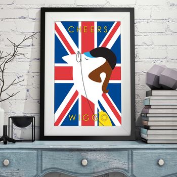 'Cheers Wiggo' Contemporary Cycling Print, 4 of 5