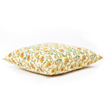 Bahar Floral Yellow Cushion Cover, 3 of 4