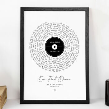 Custom Song Lyrics Print, Personalised Gift, 4 of 7