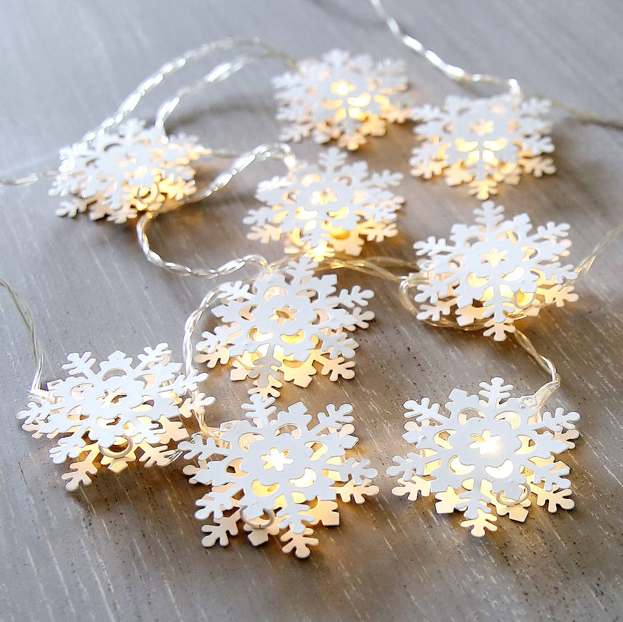 snowflake twinkling light garland by red lilly | notonthehighstreet.com