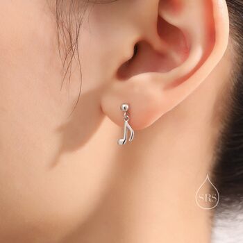 Mismatched Pair Of Music Symbol Drop Stud Earrings, 7 of 11