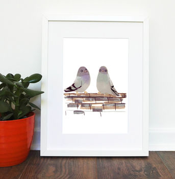 Pigeons In Love Giclee Print, 3 of 3