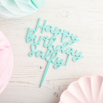 Personalised Birthday Handwritten Script Cake Topper, 4 of 4