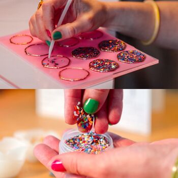 Rectangle Disco Keyring With Colourful Sparkles, 8 of 8