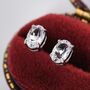 Genuine Clear Topaz Stud Earrings Sterling Silver, thumbnail 2 of 11