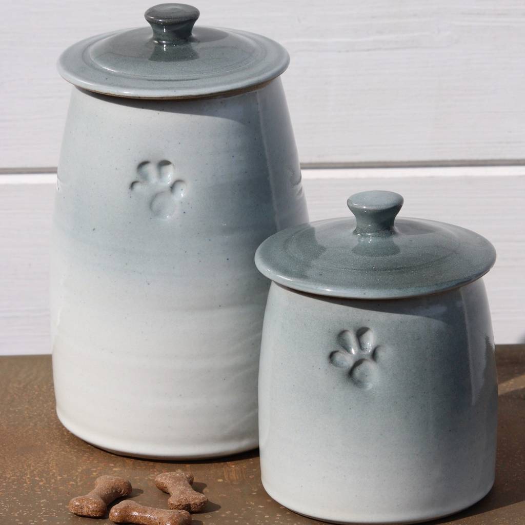 pottery dog treat jar by the dandy dog company