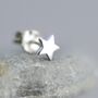 Unisex Sterling Silver Mini Plain Star Stud Earrings, thumbnail 3 of 5