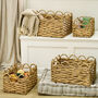 Traditional Scalloped Water Hyacinth Baskets, thumbnail 1 of 6