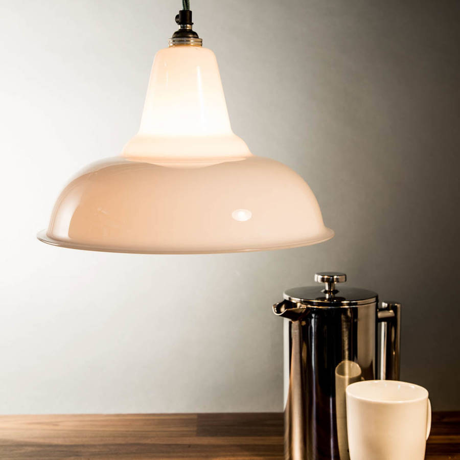 Opal Gl Coolicon Shade Pendant By Factorylux Notonthehighstreet Opal Gl Coolicon Shade Pendant