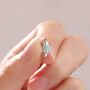 Sterling Silver Oval Green Opal Huggie Hoop Earrings, thumbnail 5 of 11