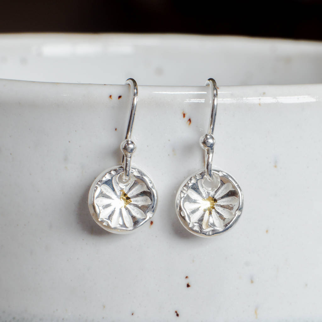 Silver Daisy Earrings By Elin Mair Janglerins
