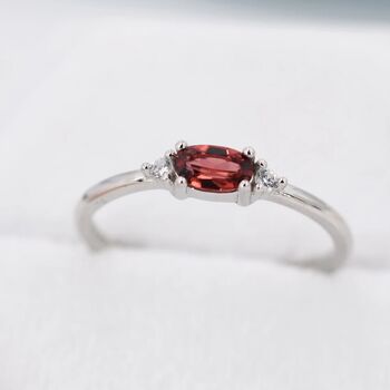 Natural Garnet Ring In Sterling Silver, 6 of 11