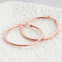 18ct Rose Or Yellow Gold Plated Large Hoop Earrings, thumbnail 2 of 7