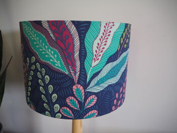 Pink And Teal Exotic Floral Lampshade, 9 of 9