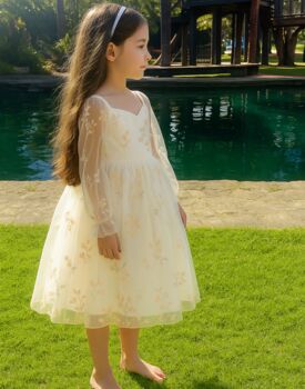Elizabeth Ivory White Party Or Flower Girl Dress, 3 of 5
