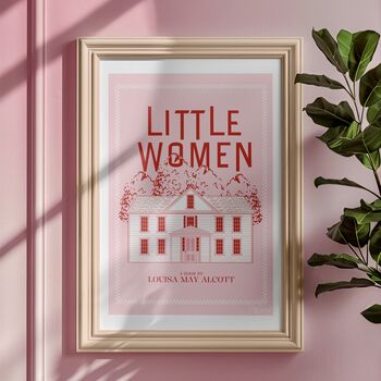 Little Women Art Print | Pink Book Lover Gift, 2 of 11