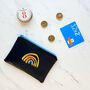 Embroidered Rainbow Leather Coin Zipped Purse, thumbnail 2 of 5
