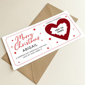 Personalised Christmas Surprise Scratch Card: Gold / Red Heart Design, 5 of 12