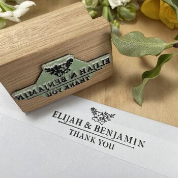 Personalised Wedding Thank You Rubber Stamp, 6 of 6