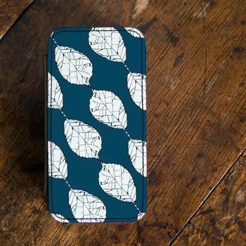 Beech Leaf Faux Leather Wallet Phone Case, 5 of 6